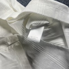 Murano Men’s Liquid Cotton Vneck Short Sleeve Shirt Textured While XL EUC