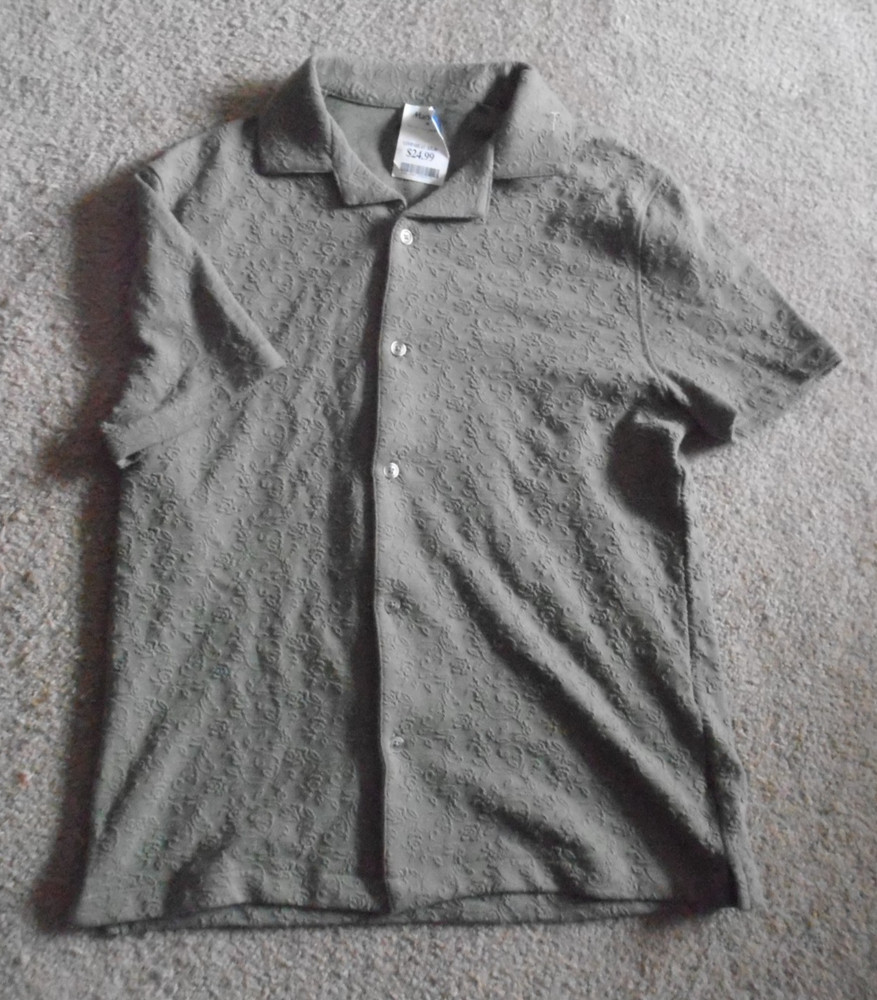 Steel & Jelly Men’s Small Green Shirt NWT Made/India Cotton Blend Machine Wash