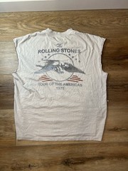 American Eagle Rolling Stones Fitted Crop Tee Grey Size Small Sleeveless