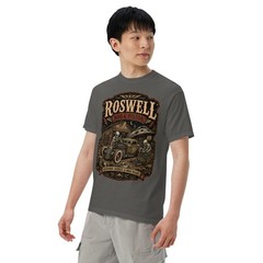 Roswell Rod & Piston Alien Garage T-Shirt Hot Rod Flying Saucer UFO Tee S-4XL