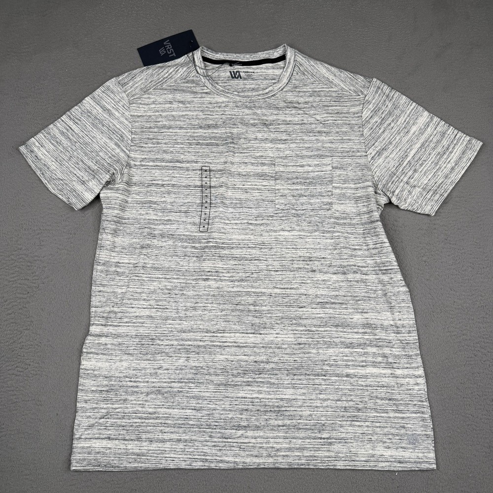 VRST Essential Pocket Tee Shirt Mens Medium Silver Shadow Marble Heather Soft