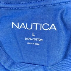 Nautica Mens Blue Long Sleeve T-Shirt Casual Everyday Minimalist Logo