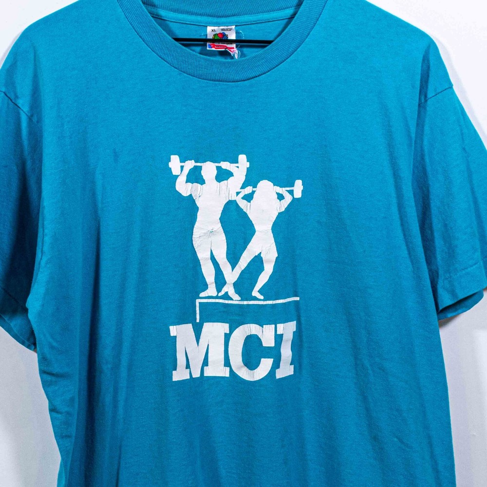 VTG 90s MCI Bodybuilding T-Shirt XL Fitness Workout Gym Pump Cover Retro Tee