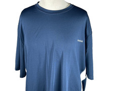 Reebok Mens Shirt Two XLarge Athletic Vented Stretch Easy Care Stripe Blue