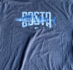 Costa Del Mar T-Shirt Top Men’s Size Large L Long Sleeve Logo 100% Cotton Gray