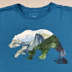 The North Face Men’s L Teal Blue Bear Mountain Graphic T-Shirt Yosemite Cotton