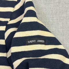 Saint-James T-Shirt Mens XS Blue Striped Round Neck Cotton Long Sleeve France