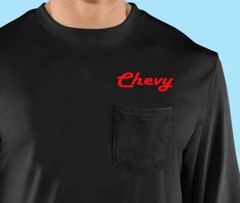 Long Sleeve Pocket T-Shirt, Cars, Trucks, Motor Sports, Chevy Old School, Black