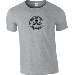 Custom Print Skull Logo T-Shirt – Rocker, Rockabilly, Punk, Various Colours