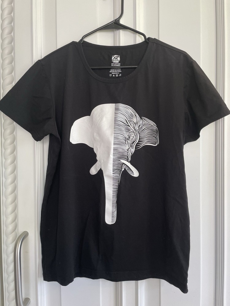 XRAY brand Elephant Face Tshirt. Sz L. Animal, Streetwear, Designer.