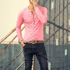 Zonbailon men’s t-shirt Fashion comfortable bottoming shirt slim fit long sleeve