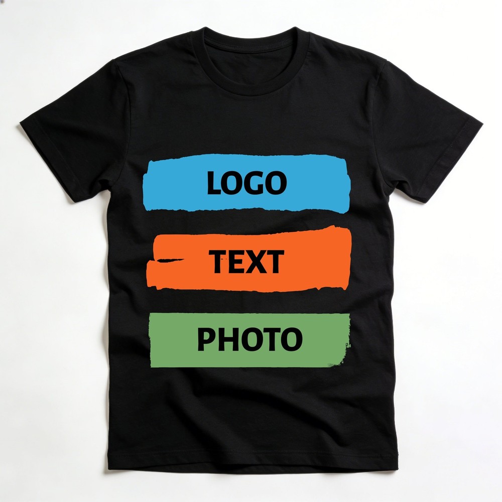 Personalized Text Photo Logo Custom T-Shirt Heat Transfer Print Unisex Gift Tee