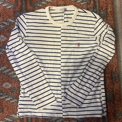 JW Anderson x Uniqlo Striped Long Sleeve Shirt Asymmetrical Medium Blue White
