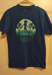 VANS X Stranger Things Demogorgon Shirt Medium Netflix Upside Down Blue BG11