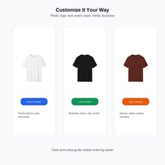 Custom Team T-Shirt Upload Logo Photo Text Front Back Cotton Tee