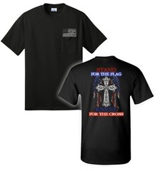 Stand For The Flag, Kneel For The Cross Screen Printed Graphic Unisex Shirt