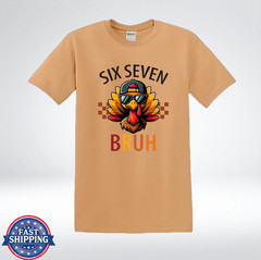 Six Seven Bruh Cool Turkey Sunglasses Funny Fall Vibes T-Shirt