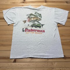 Vintage 90s The Fisherman Hit Beach Outdoor Fishing Pocket Graphic T-Shirt – XL