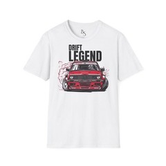 Drift Legend car illustration T-Shirt | Red drift coupe graphic tee Smoky Drift
