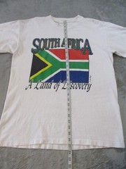Vintage South Africa Shirt Mens Large White Red Green Flag Single Stitch USA