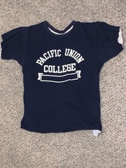 Vtg 70s Champion Reversible Double Face College P.E. Gym T Shirt Sz S Blue Bar