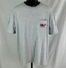 Vineyard Vines Mens Football Whale Pocket T Shirt XL Short Sleeve Heather Gray