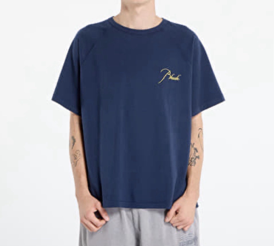 RHUDE Embroidered raglan-sleeve T-shirt Blue Size XL
