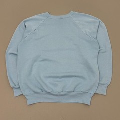 Vintage 90s Pueblo Art School Sweatshirt Blue Raglan Polycotton Painting Size L