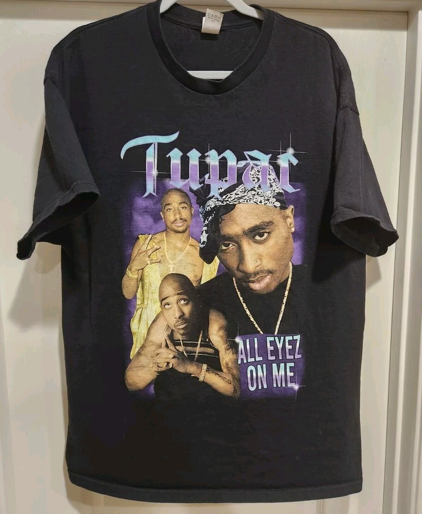 Vintage 2Pac T Shirt Tupac All Eyez On Me Rap Hip Hop 90s Fruit of the Loom 2XL