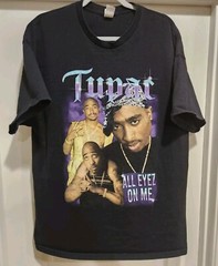 Vintage 2Pac T Shirt Tupac All Eyez On Me Rap Hip Hop 90s Fruit of the Loom 2XL