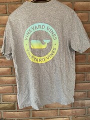 Vineyard Vines Men’s Small Gray Whale Short Sleeve Cotton T-shirt with Pocket
