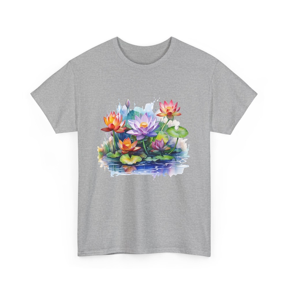 Retro Yoga Zen Lotus Flower T-Shirt – Hand-Drawn Flower Tee for Artistic Souls