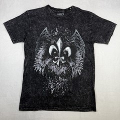 Brisco Brands Men’s Graphic T-Shirt Size M Black Owl Fleur-de-lis Print Casual