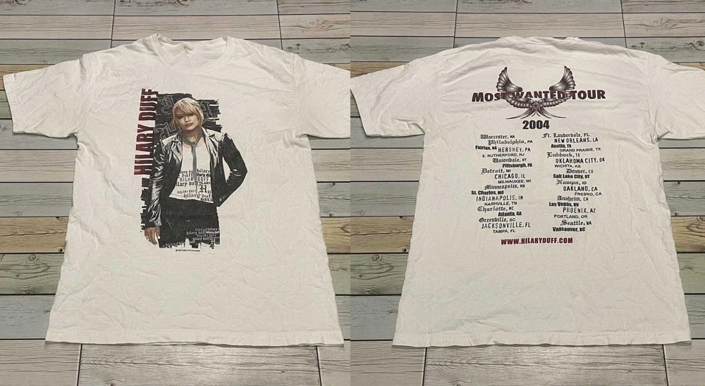 VTG 2004 Hilary Duff Most Wanted Tour 2-Sided T-Shirt S-4XL