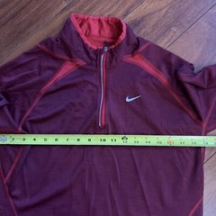 Nike Dri-Fit Men’s L Long Sleeve Running Shirt 1/4 Zip Swoosh Red 339654-656 Gym