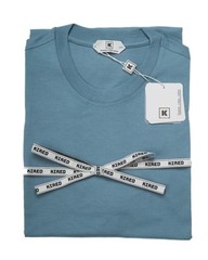 Kired by Kiton NWT Slate Blue Supima Crepe Cotton Short Sleeve T-Shirt S (48 IT)