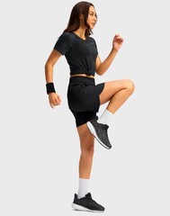 Women’s Athletic Shorts 6″ High Waisted Stretchy Bermuda Shorts for Women Qui…