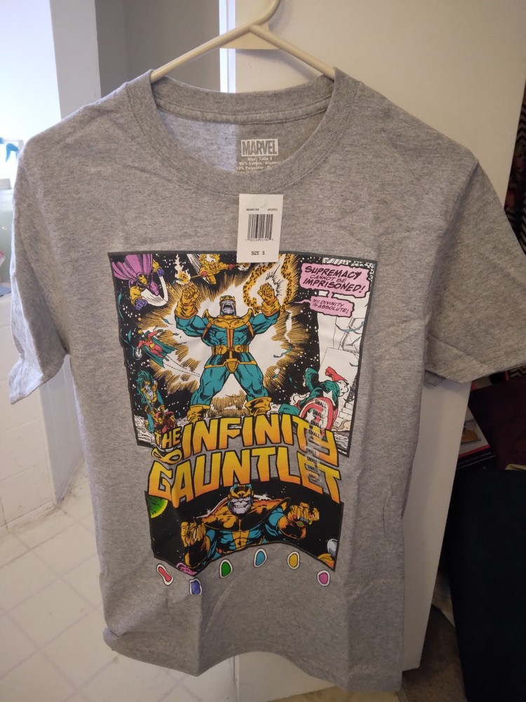 Marvel Thanos The Infinity Gauntlet Gray T-shirt: Men Adult Small, New with Tag