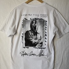 Tupac Shirt Mens Small White A River That Flows Forever 4 Mother Hip Hop Tee