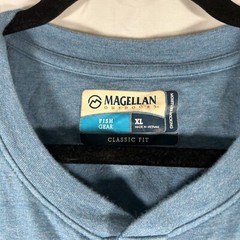 Magellan Fishing Shirt Men’s XL Blue Crew Neck Short Sleeve Classic Fit Moist Wi