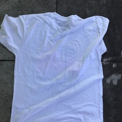 Routine Men Large Short Sleeve Shirt White Baseball Lights Birds
