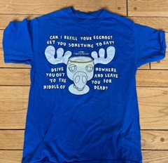 Christmas Vacation Eggnog Blue Short Sleeve T-Shirt Men’s Medium M CLEAN EUC
