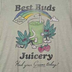 Lucky Brand Ganja Shirt Mens Large L Green Cannabis Weed Distressed Retro NWT B