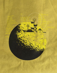 VTG Levi’s SilverTab Moon Radar T-Shirt L Acid Yellow NWOT Made in USA 90s Cyber