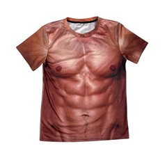 Realistic Muscle T Shirt Men’s Size Large Tan Short Sleeve Graphic Tee