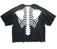 KAPITAL 2TONE BIG POCKET Tee BONE Skeleton black/natural new