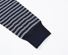 Mens Long Sleeve Striped Henry Shirt 300G Heavyweight Sailor T-Shirt Casual TEE