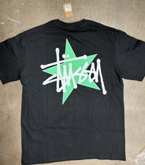 Stussy Shirt Star Tee Tshirt Black Size Medium NWT Double Sided Streetwear
