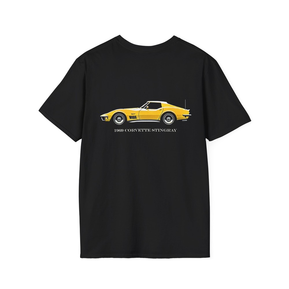 69 Corvette C3 Stingray T-Shirt – Yellow Side View Classic Car Graphic