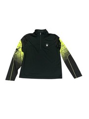 SPYDER Black Web Strong Dry W.E.B. 1/4 1/2 Zip-Neck Top Long Sleeve Men’s Small